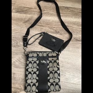 Coach crossbody purse with a wristlet